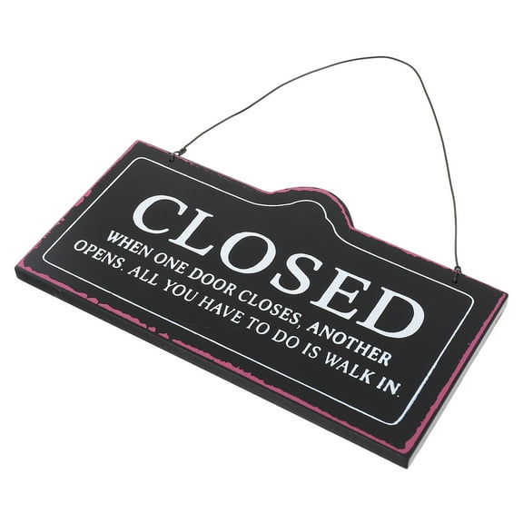 OUNONA Double-Sided Open Closed Door Sign Neon Light for Wall Decor Business Use Black