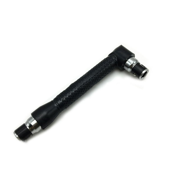 OUNONA Double-headed L-shaped Socket Wrench Extension Handle Screwdriver 1/4'' 90 Degree Right Angle Screwdriver Adapter