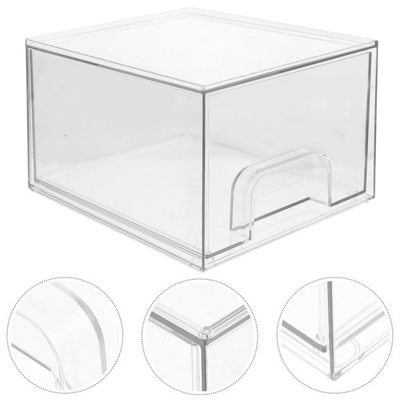 OUNONA Drawer Makeup Box Case Clear Organizer Type Stationery Storage Drawers Office