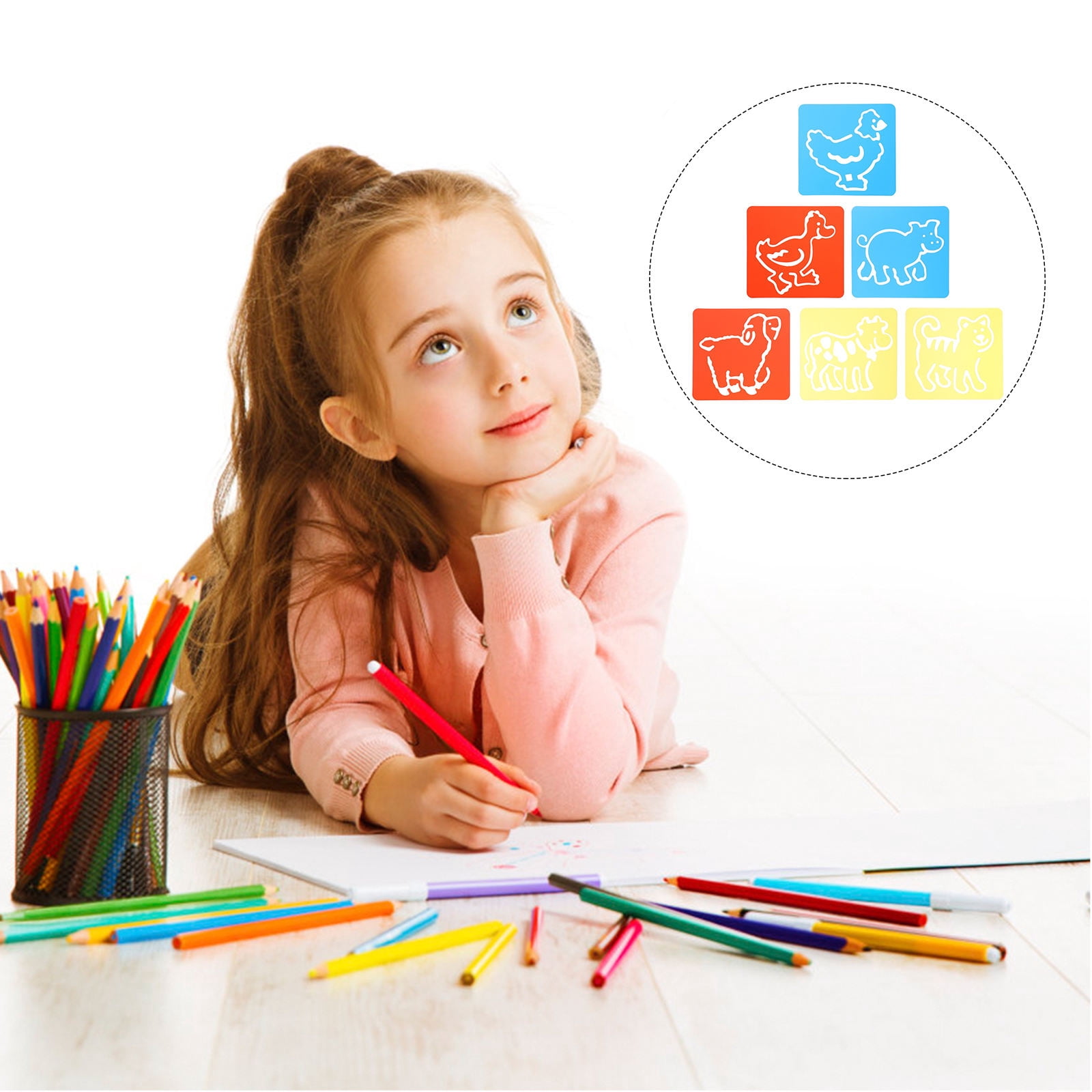 OUNONA Drawing Template Assorted Color Animal Shapes for Doodle Board 2 ...