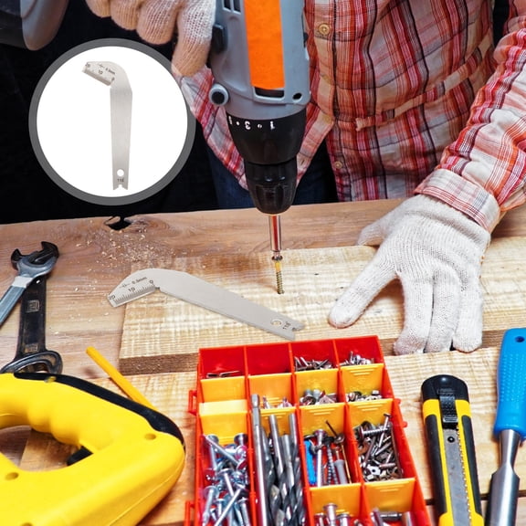 OUNONA Drill Grinding Ruler Drill Bit Measurer Stainless Steel Carving Scale 1Pcs