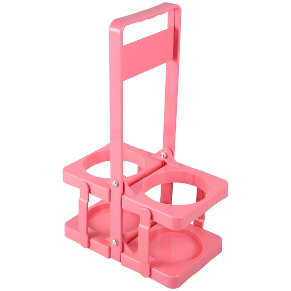 OUNONA Drink Holder with Handle Folding Beer Bottle Carrier Portable Pink