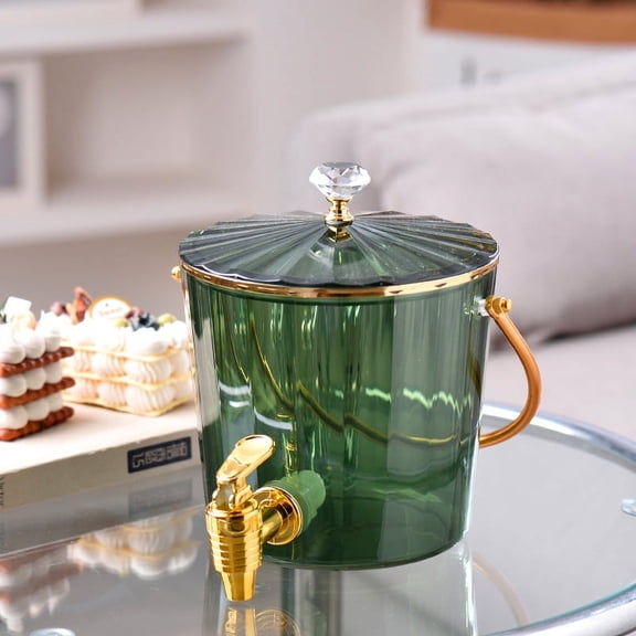 HOMOBABE Drinks Dispenser Green Plastic 1Pcs 7.9x6.3x6.3in