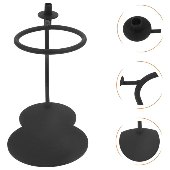 OUNONA Wrought Iron Teapot Stand with Drip Tray, Tabletop Teaware Support Rack for Tea Kettle and Pot