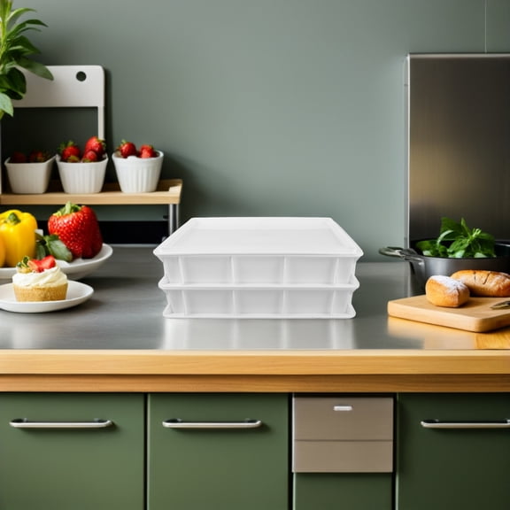 OUNONA Pizza Proofing Box, White Plastic, Dual Layer, Maximize Kitchen Space, Commercial-Grade
