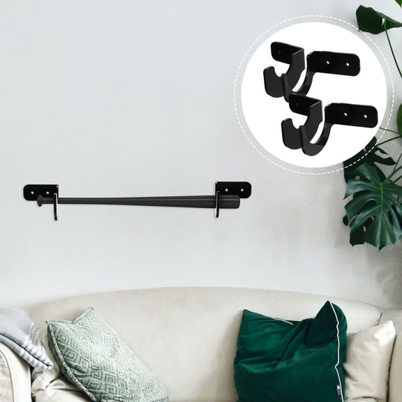 OUNONA Durable Acrylic Bat Rack for Wall Mount Display Suitable for Baseball Softball Black 2 Pairs 7.5