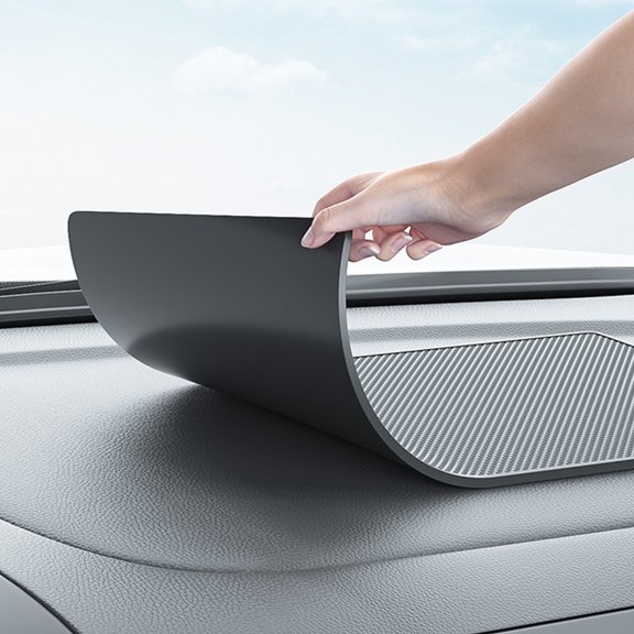 OUNONA Black Anti- Dashboard Mat for Car, Non-Skid Pad to Secure Phone and Small Items While Driving