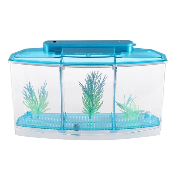 OUNONA Aquarium Breeding Box Mini Fish Tank Blue 1Pack