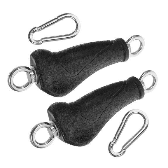 OUNONA Durable Cable Machine Attachments with Comfortable Grip for Enhanced Sports Performance Black, 2pcs