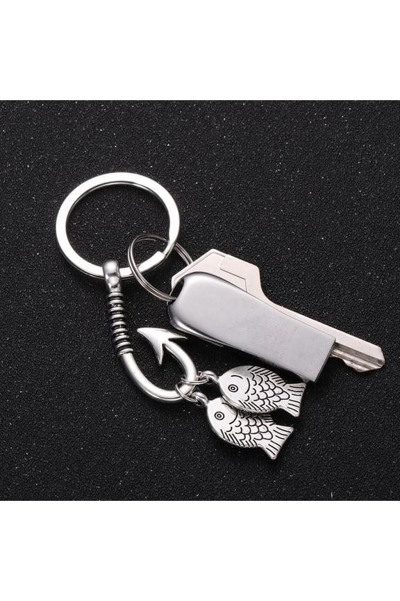 Fish Hook Keychain with Detailed Design, Perfect for Hanging Keys, Car Doors, Bags, and Everyday Accessories