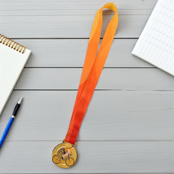 OUNONA Sports Medal with Neck Ribbon for Cycling Competitions, Awards, Parties, and Sports Events