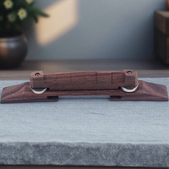 OUNONA Roller Saddle Guitar Bridge in Rosewood with Adjustable Height for Bass Guitar Brown