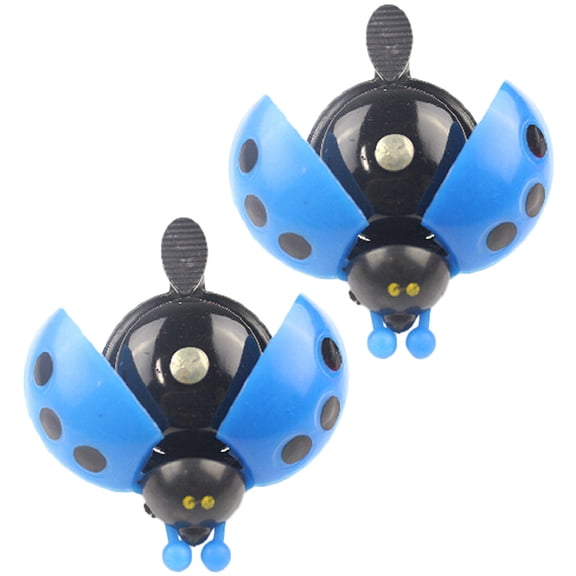 BALAHAPY Riding Bell 2Set Blue Plastic Metal Loud Ringtone Cycling Daily Use