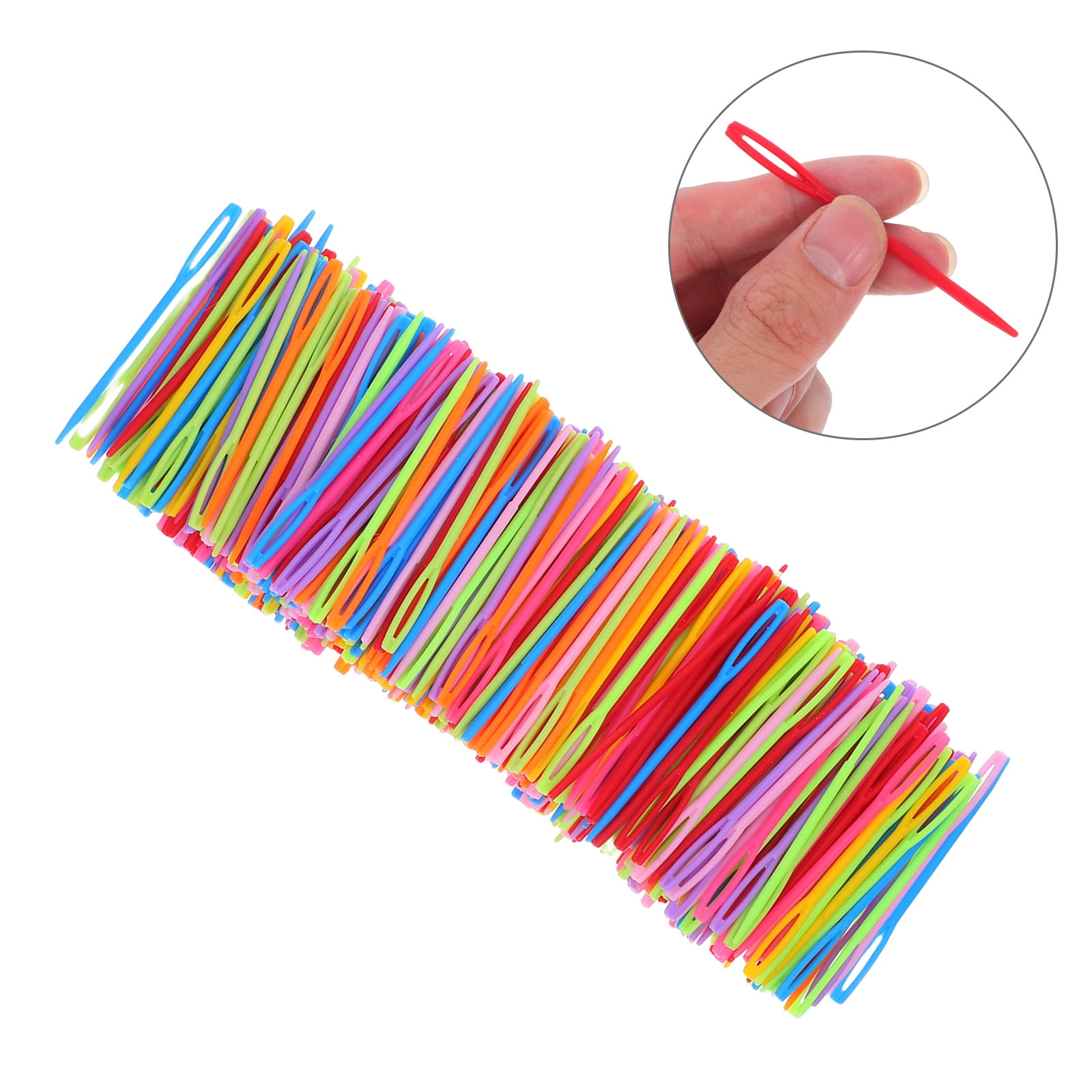 OUNONA 2000pcs Assorted Color Plastic Sewing Needles, Lightweight and for Home Sewing, Crafts, and Projects