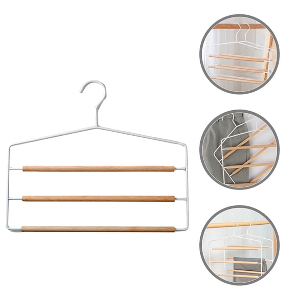 OUNONA 5-Tier Metal Pants Hangers White Closet Organizer Space-Saving Home Storage Rack for Clothes