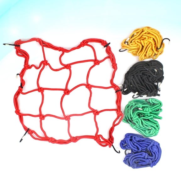 OUNONA Durable Motorcycle Cargo Bungee Net Elastic Polyester with Metal Hooks for Secure Transport and Storage