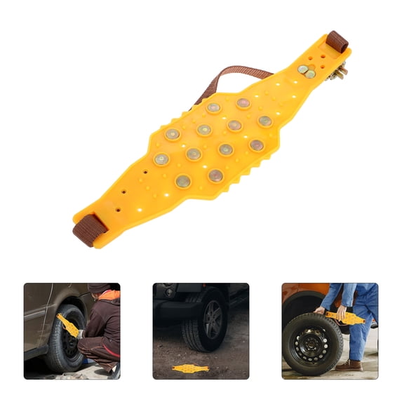 OUNONA Orange Universal Snow Tire Chains for Cars - Anti-Skid Traction and Safety