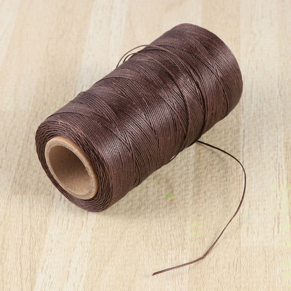 OUNONA Waxed Polyester Sewing Thread for Leather Projects and DIY Crafts Coffee Color 0.8mm 260m