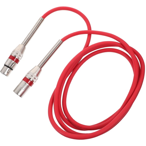 OUNONA Durable Red XLR Microphone Cable for Guitar Audio Input and Output Connections 3 Pin Male to Female 6 ft PVC Copper