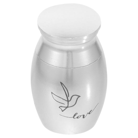 OUNONA Stainless Steel Parrot Urn Plated Silver Keepsake for Pet Memorials