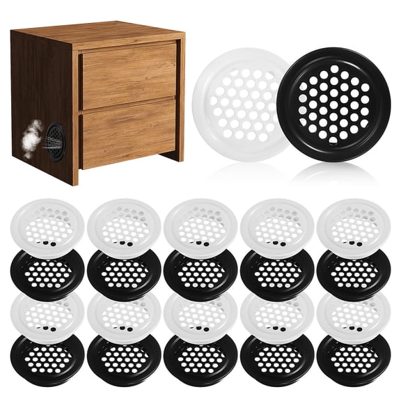 OUNONA Durable Stainless Steel Soffit Vents Easy Installation Round Vent Cover for Home Use Assorted Color 2 Pack