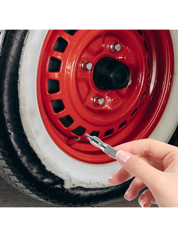 Portable Valve Core Remover Tool with Plated , Keychain Design for Car and Bike Tire Repair