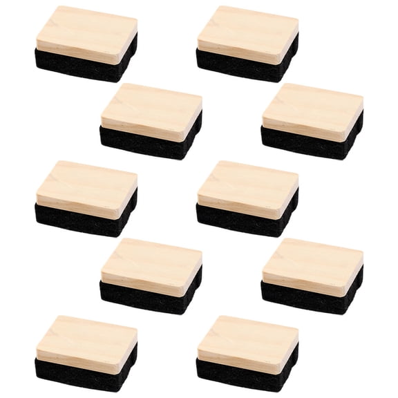 OUNONA Dust Free Chalkboard Eraser Set with Wood and Felt Material for Home Use Multi Color 10 Pieces