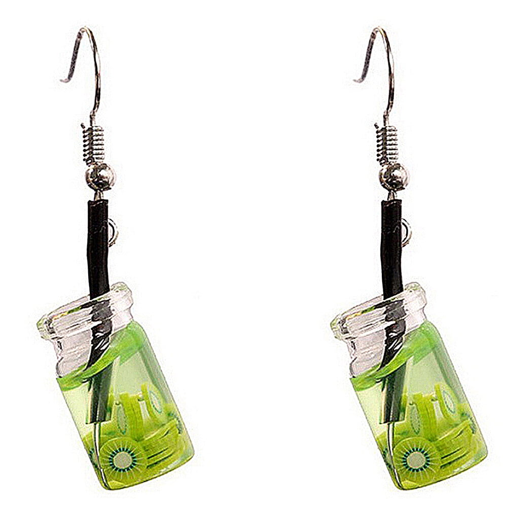 OUNONA Earrings Drop Tea Funny Bubble Dangle Boba Creative Cream Ice