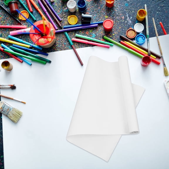 OUNONA Easel Paper Roll for Painting and Drawing White Paper Large Soft Texture Easy to Cut 10 Meters