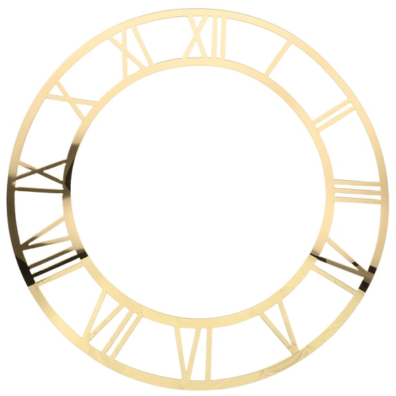 OUNONA Easy Install Golden Mirror Wall Clock Sticker with Roman Numerals for Stylish Living Rooms