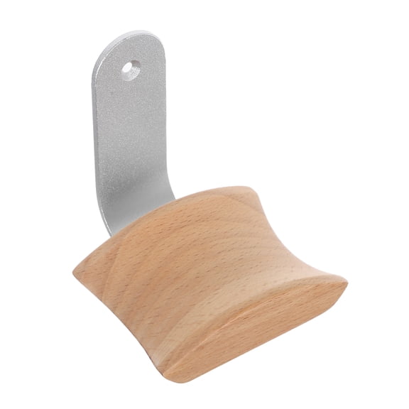 OUNONA Wood Wall Mounted Headphone Holder in Khaki - Space Saving Headset Stand for Home and Office Organization