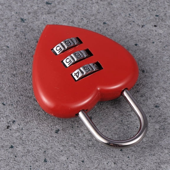 OUNONA Easy Reset Password Heart Lock Padlock for Luggage Jewelry Boxes and Tool Chests