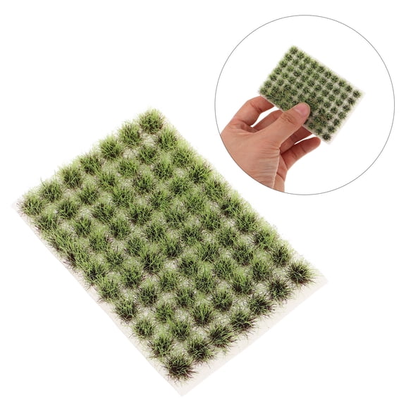 OUNONA Realistic Static Grass Turf for Model Making and Train Layouts Green Nylon