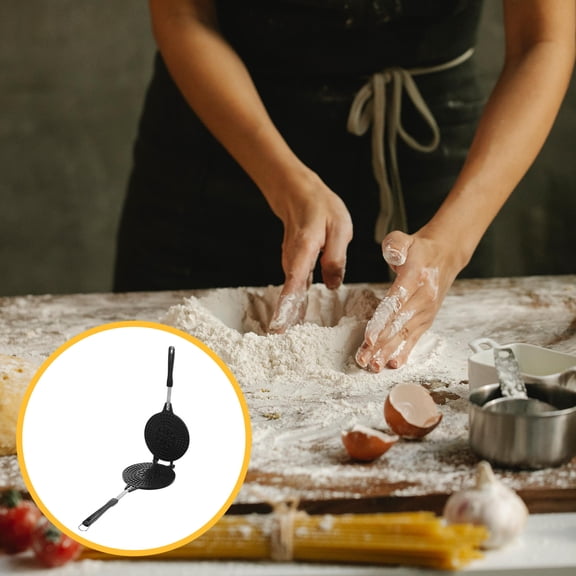 OUNONA Black Multi Purpose Nonstick Egg Roll Cooking Pan with Heat Resistant Handle for Home and Outdoor