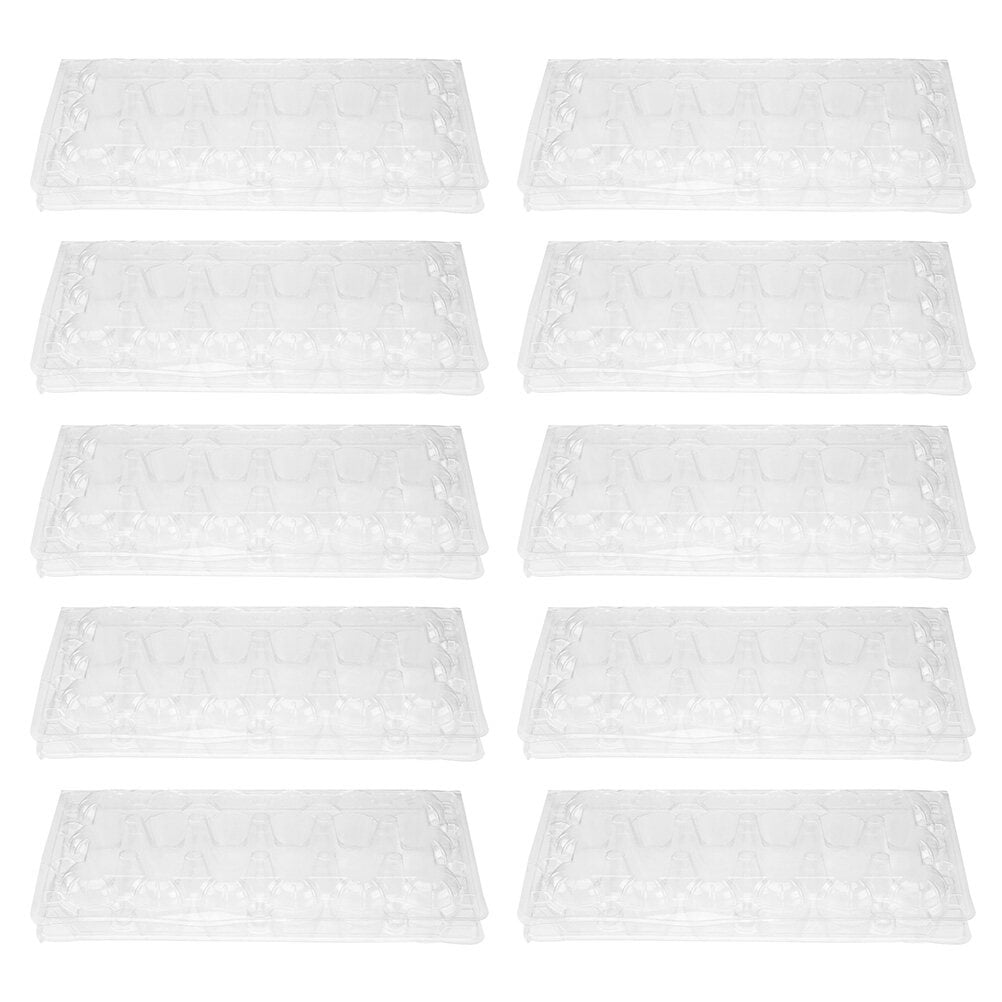CATIEBYE Transparent PVC Egg Box for Storage Quail Egg Holder Container with Grid Design 40Pcs