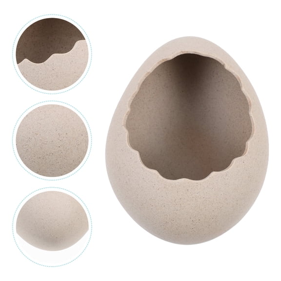 OUNONA Egg Shell Shaped Dessert Holder Creative Ceramic Flower Vase Home Ornament