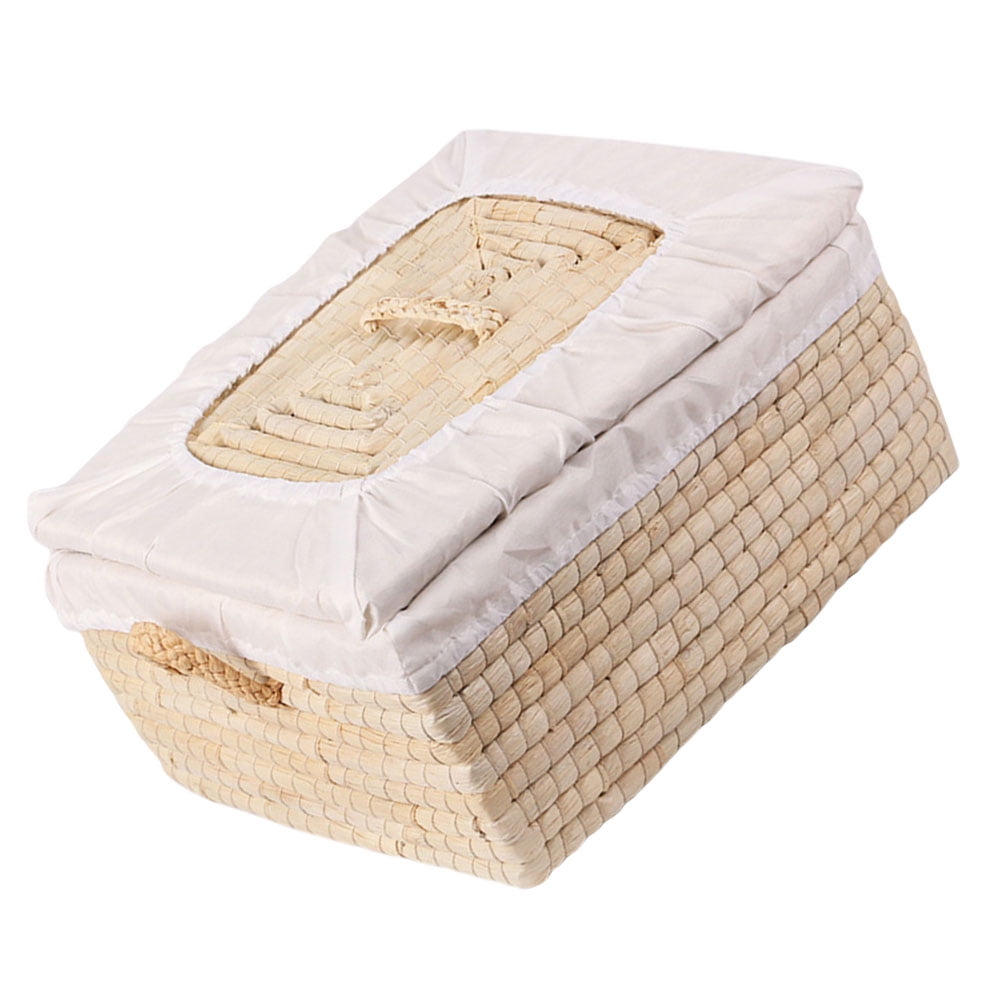 OUNONA  Egg Storage Container Household Basket Decorative Fruit Lid Lids Beige
