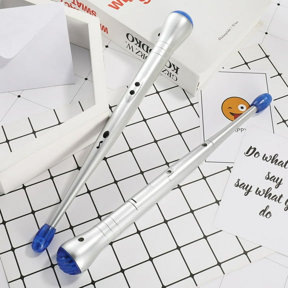 OUNONA Electric Drumsticks for Playing with LED Lights and Sound Effects Made of Plastic Silver Color