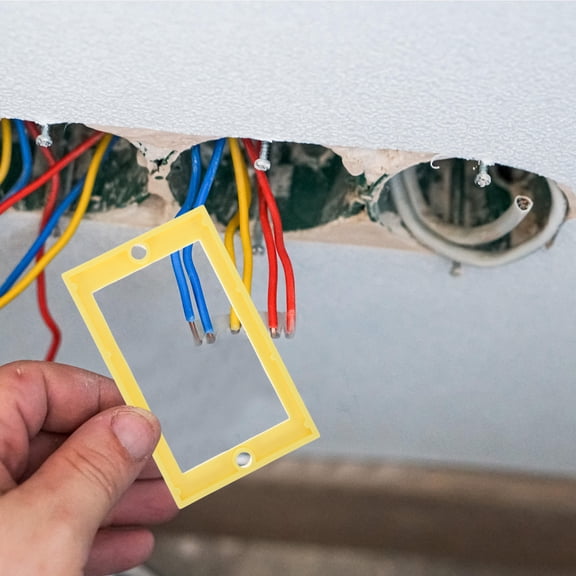 OUNONA Electrical Outlet Box Extender Yellow with Depth Spacer for Residential Renovations