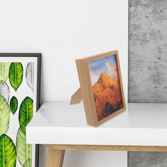 OUNONA Elegant Beige Wooden Picture Frame with Secret Cash Safe and Desktop Photo Holder