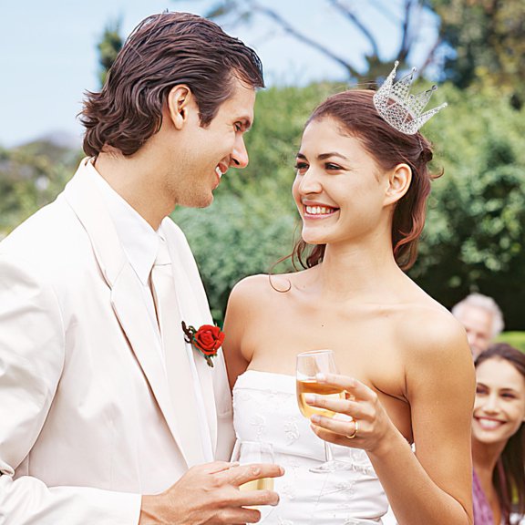 OUNONA Elegant Bridal Headwear Round Rhinestone Crown for Weddings and Parties