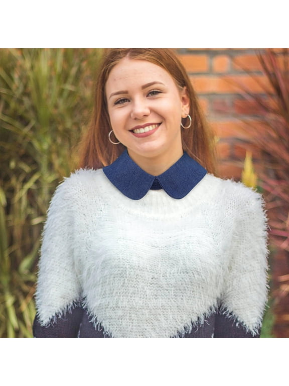Elegant Dark Blue Denim Dickey Collar - Comfortable and Adaptable