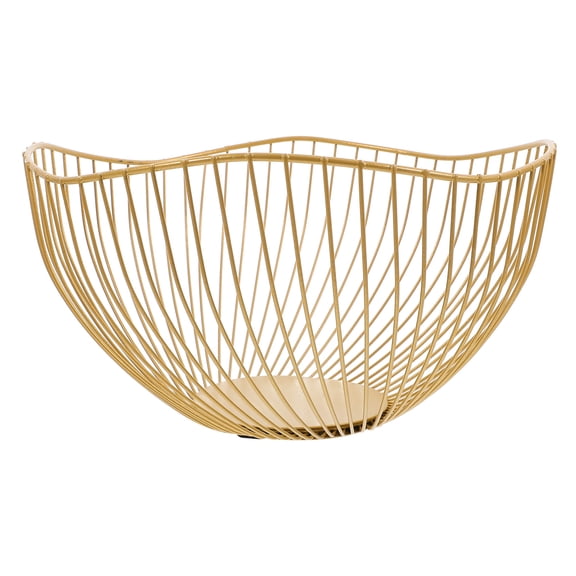 NUOLUX Golden Iron Fruit and Vegetable Storage Container 10.02 x 10.02 x 5.42 inches Kitchen Organizer