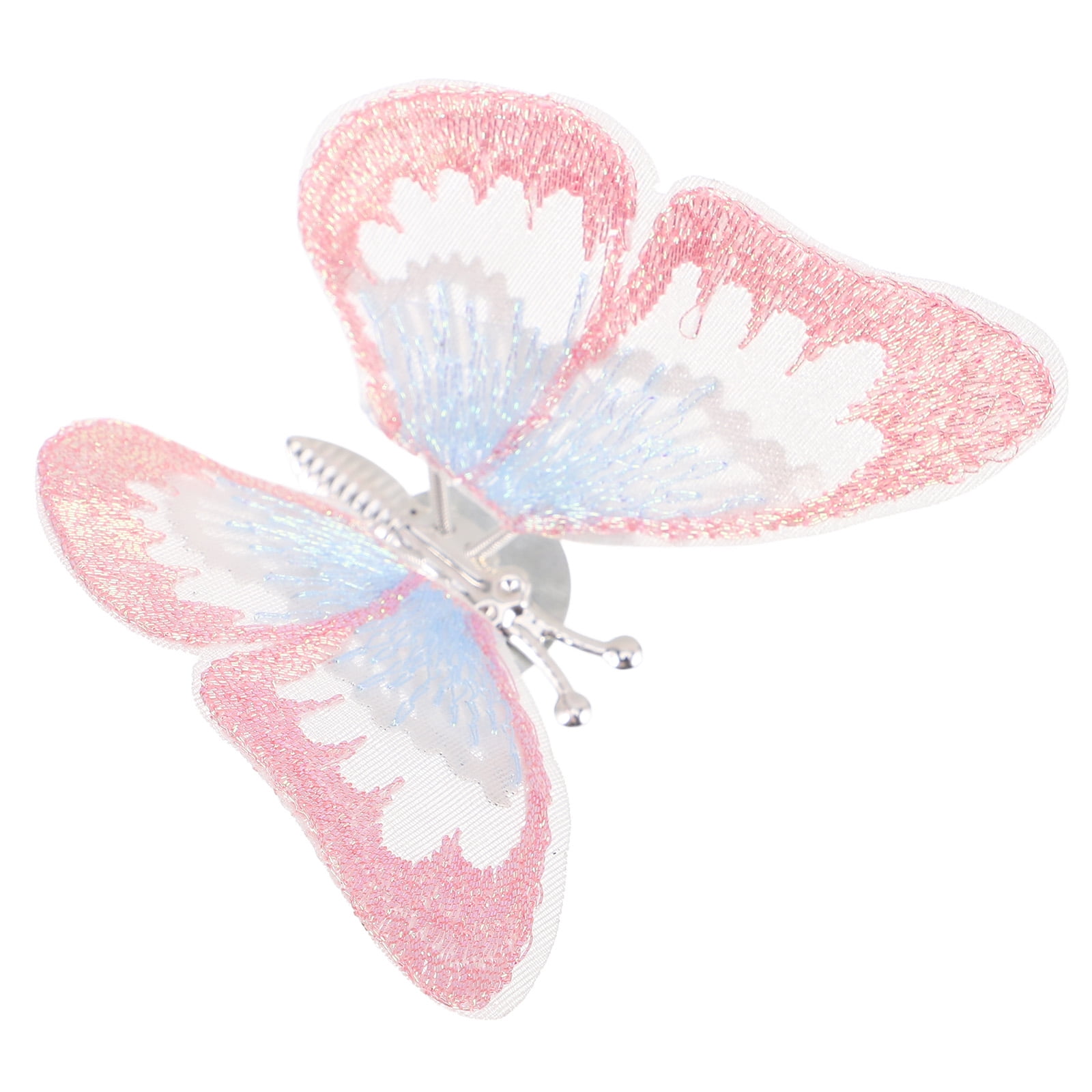 OUNONA Embroidered Butterfly Car Ornament Sticker Automotive Console Decor, Cool Car Interior Accessories Air Vent Sticker