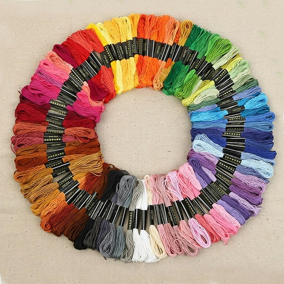 OUNONA Premium Ecological Yarn Assorted Colors for Hand Embroidery and Knitting 100Pcs