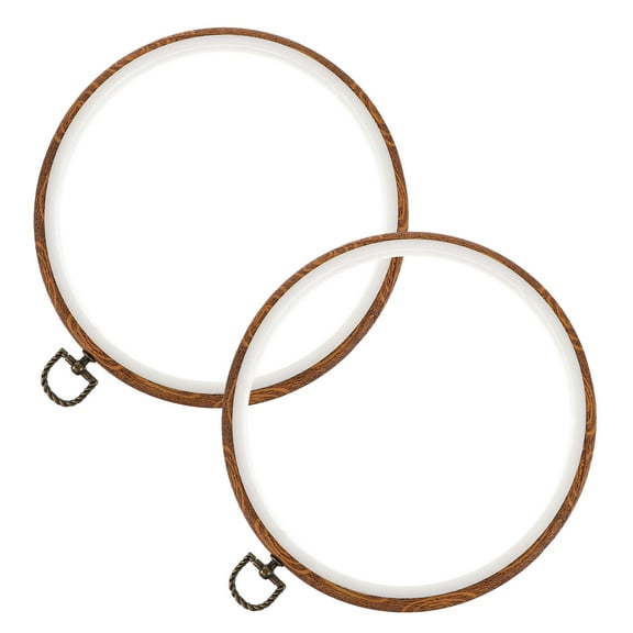 OUNONA Embroidery Hoop Frame Circle Plastic Ring Set Small Sewing Pendant Craft Holder Needlepoint Bamboo