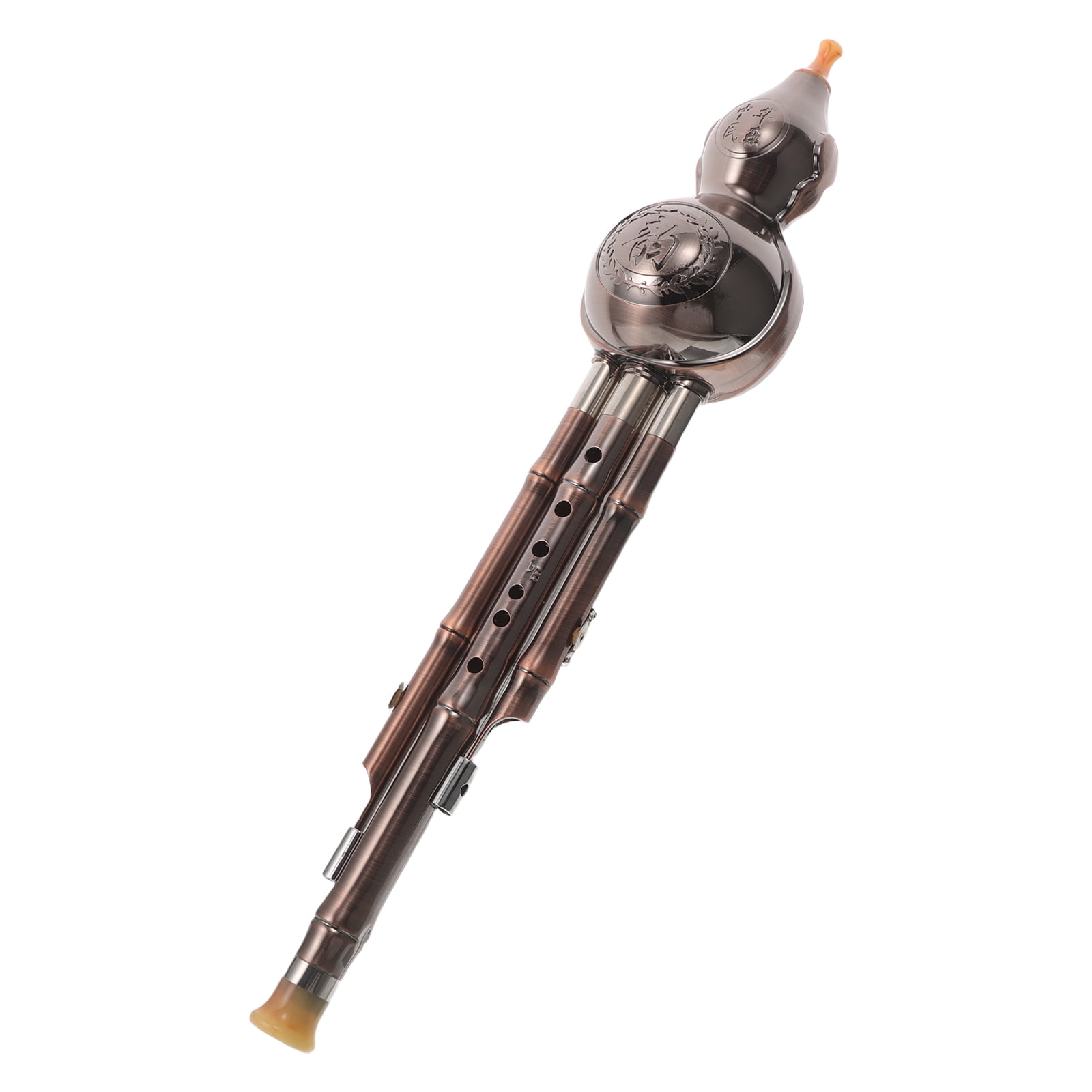 OUNONA Chinese B Key Hulusi Flute Coffee with Copper Plated Finish for Student Performance