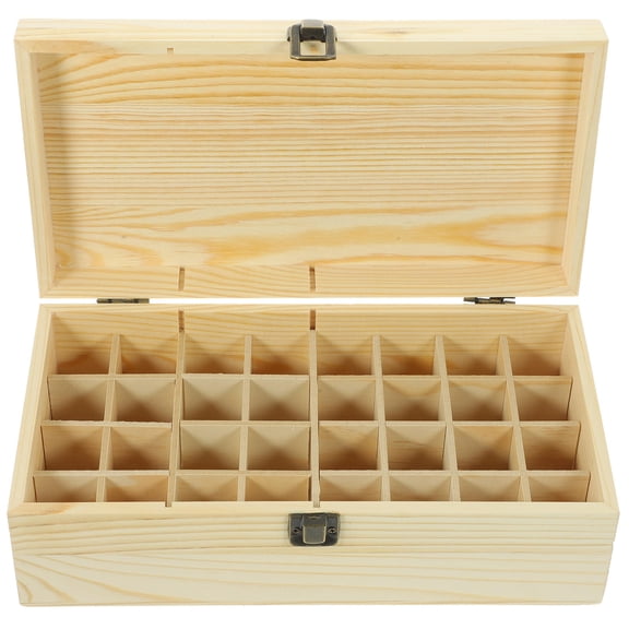 OUNONA Essential Oils Carrying Case Essential Oil Case Pine Wood Storage Adults Travel 1Pcs