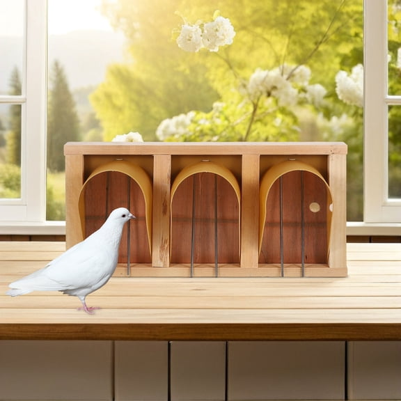 OUNONA European Style Wood Pigeon Cage Door Light Brown Durable Easy to Install Bird Cage Accessory