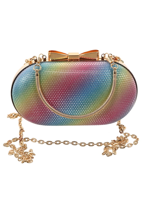 Multi Rhinestone Clutch Purse for Women with Chain Evening Bag Suitable for Prom Wedding Party Storage 7.8 x 3.9 inches